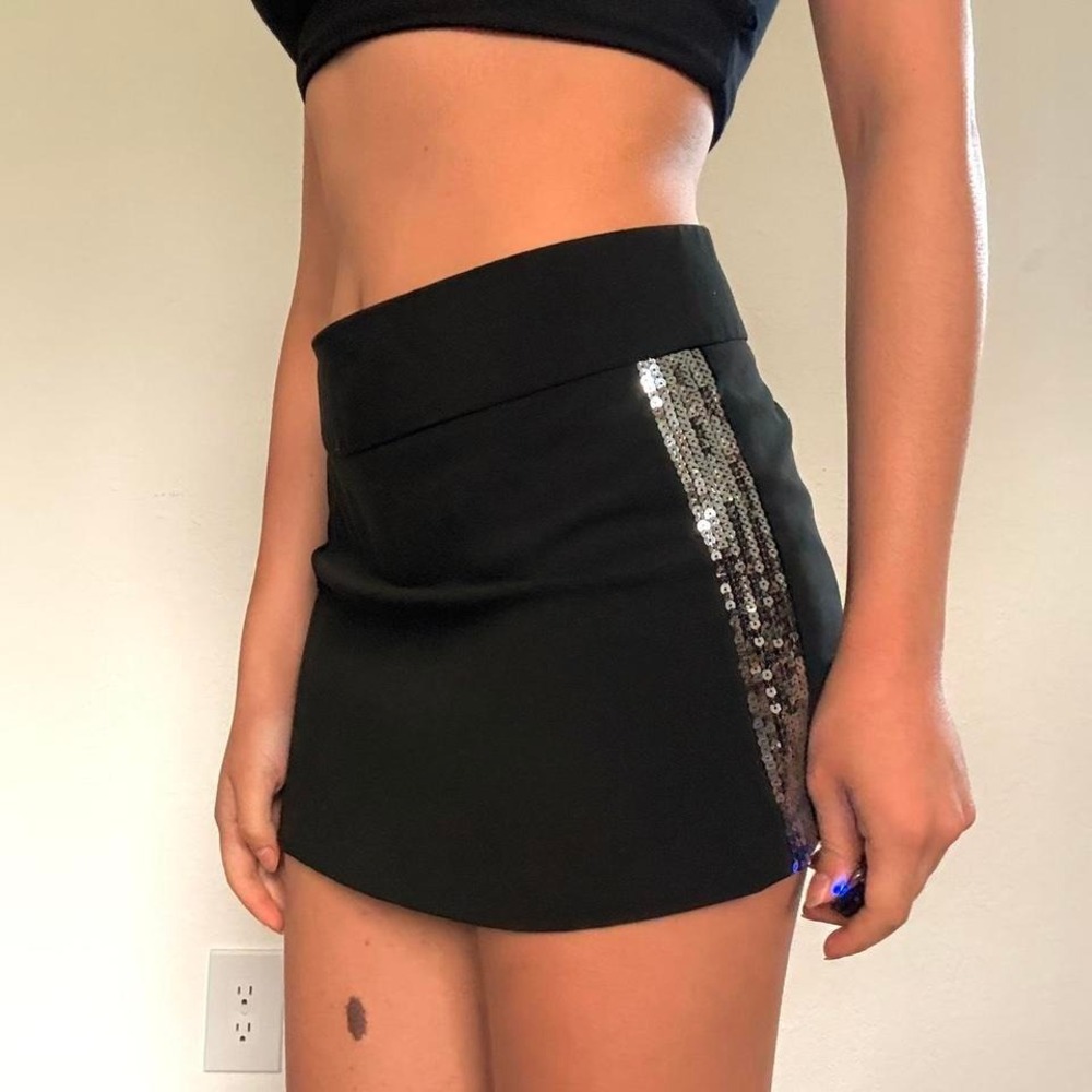 Y2K Black Sequin Mini Skirt